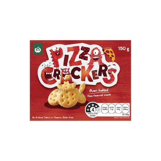 NEW Woolworths Oven Baked Pizza Crackers 150g