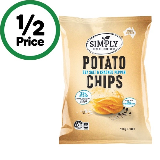 Simply Potato Chips 120g or Simply Corn Chips 130g