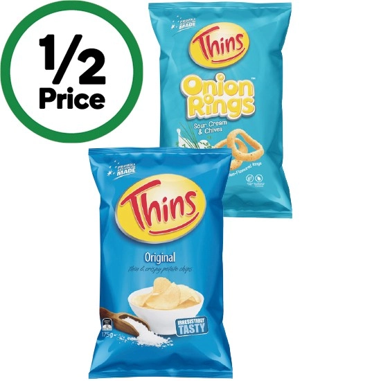 Thins Chips 150-175g or Thins Onion Rings 85g