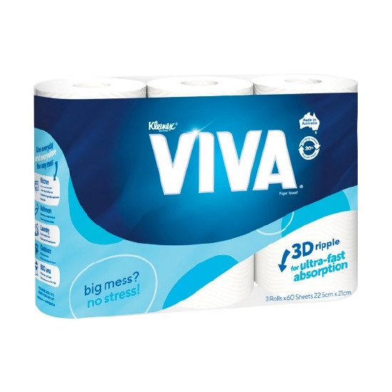 Viva White Paper Towel Pk 3