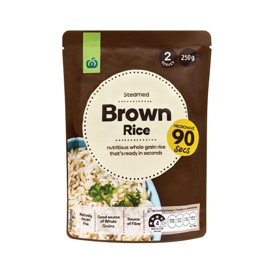 Woolworths Microwaveable Brown Rice 250g