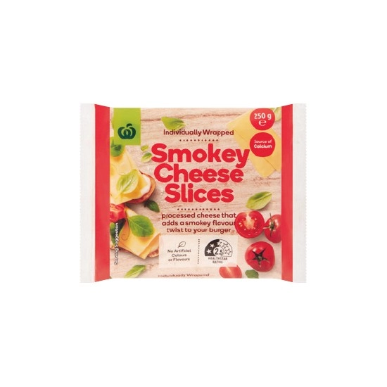 Woolworths Processed Cheese Slices Smokey 250g – From the Fridge