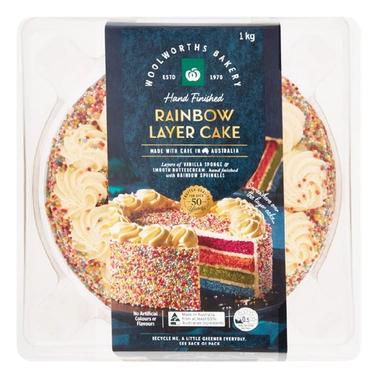 Woolworths Rainbow Layer Cake 1 kg