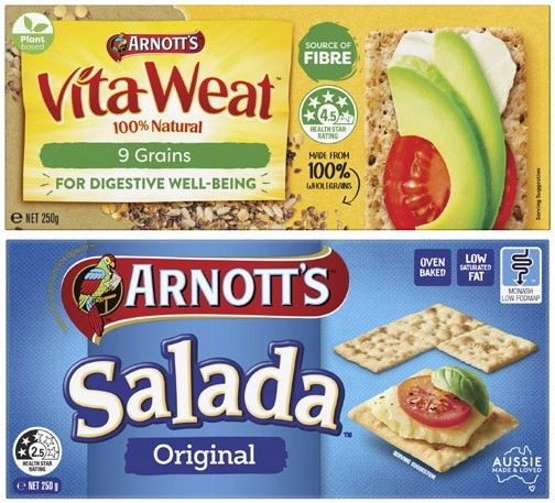 Arnott's Salada or Vita-Weat Crispbreads 250g or Shapes Crackers 130g-190g