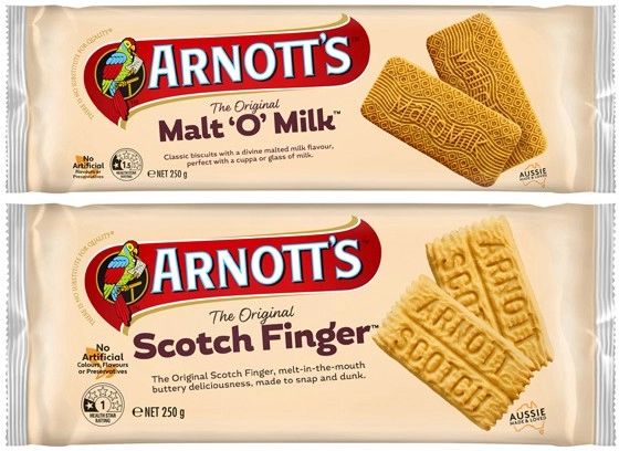 Arnott's Scotch Finger or Malt'o'Milk Biscuits 250g