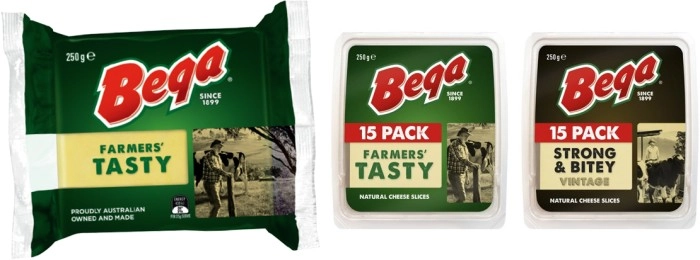 Bega Cheese Block, Slices or Grated 250g