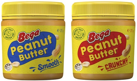 Bega Smooth or Crunchy Peanut Butter 375g