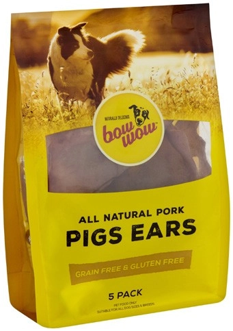 Bow Wow Dog Treat Pigs Ears 5 Pack