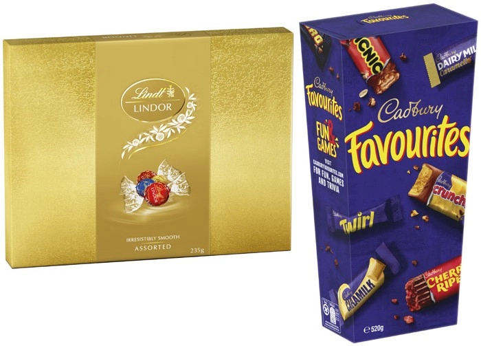 Cadbury Favourites 520g or Lindt Lindor Gift Box 232g-235g