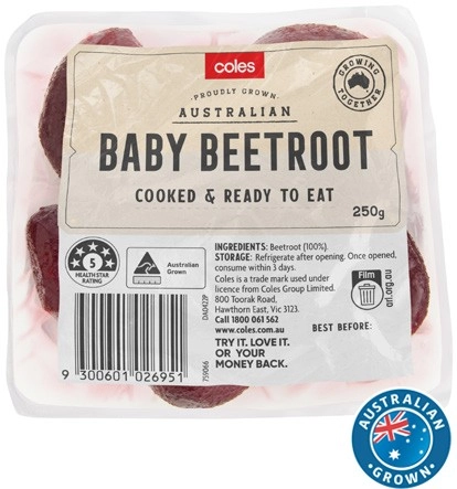 Coles Australian Baby Beetroot 250g Pack