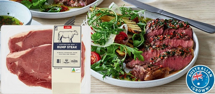 Coles Australian No Added Hormones Beef Rump Steak 500g