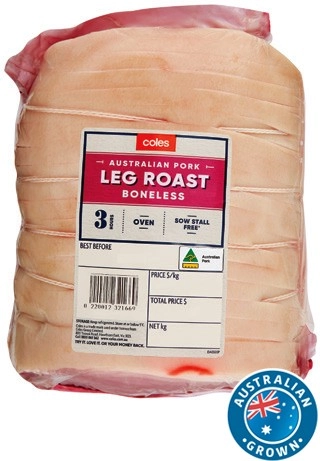 Coles Australian Pork Leg Roast Boneless