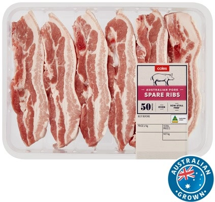 Coles Australian Pork Spare Ribs Large Tray