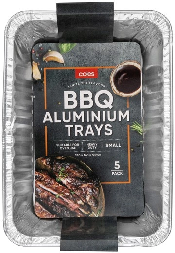 Coles BBQ Aluminum Small Trays 5 Pack