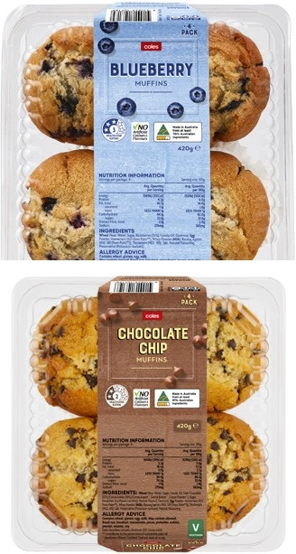 Coles Muffins 4 Pack 420g