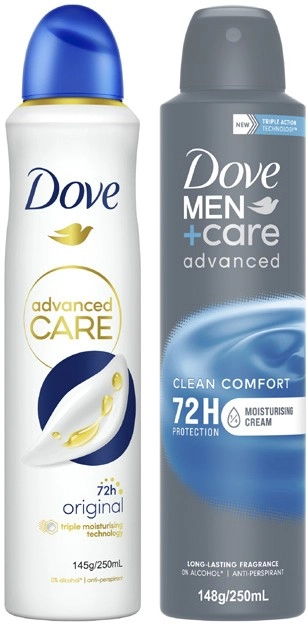 Dove Advanced Care Antiperspirant Aerosol Deodorant 250mL