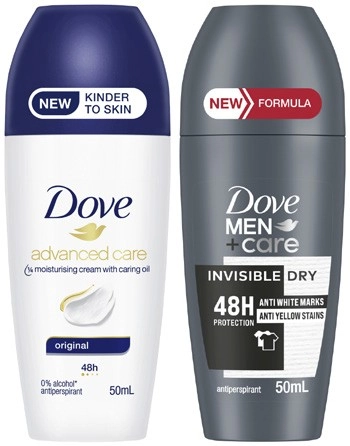 Dove Advanced Care Antiperspirant Roll On Deodorant 50mL