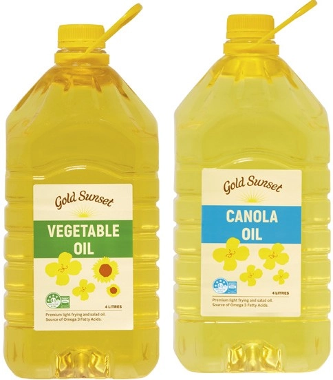 Gold Sunset Canola or Vegetable Oil 4 Litre