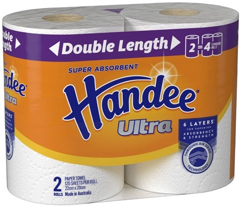 Handee Ultra Double Length Paper Towel 2 Pack