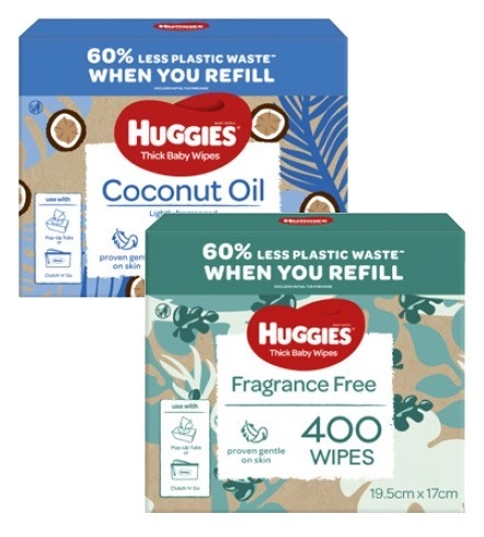 Huggies Baby Wipes Coconut Oil or Fragrance Free 400 Pack