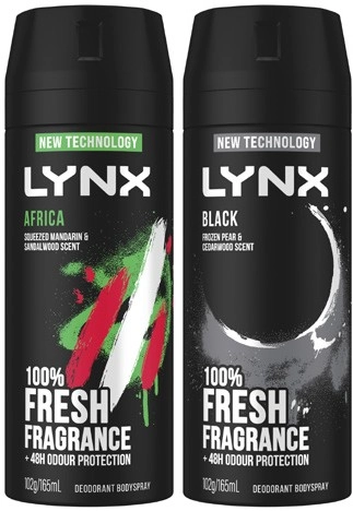 Lynx Antiperspirant Deodorant or Bodyspray 165mL