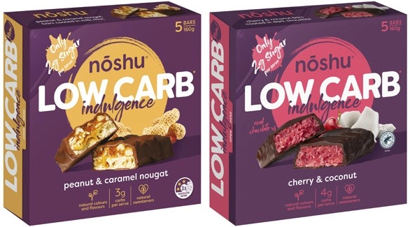 Noshu Low Carb Indulgence Bars 150g-160g