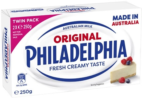 Philadelphia Cream Cheese Block Twin Pack 2x250g