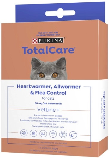 Purina Total Care Heartwormer Allwormer Flea Control Cat Treatment 1 Pack