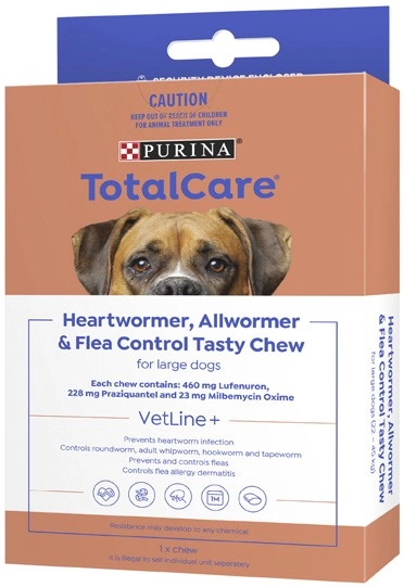 Purina Total Care Heartwormer Allwormer Flea Control Treatment Large Dog 1 Pack