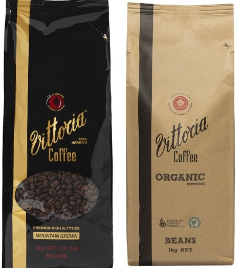 Vittoria Mountain Grown or Organic Espresso Coffee Beans 1kg