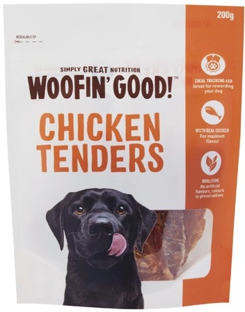 Woofin' Good Dog Treat Chicken Tenders 200g