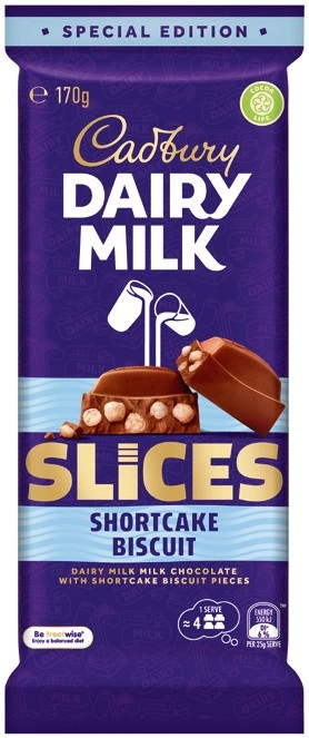 Cadbury Dairy Milk Shortcake Biscuit Slice Block 170g