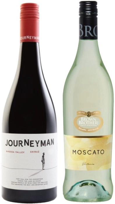 Journeyman Shiraz or Brown Brothers Moscato 750mL Varieties