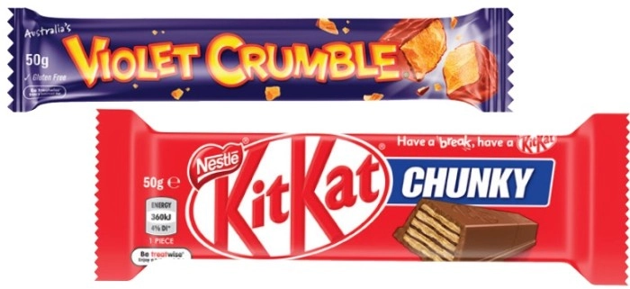 Nestlé Medium Bars 35-50g, Violet Crumble Bar 50g or Smarties 50g Selected Varieties