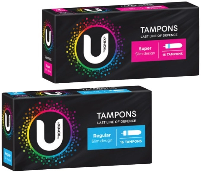 U By Kotex Slim Tampons 16 Pack Selected Varieties**