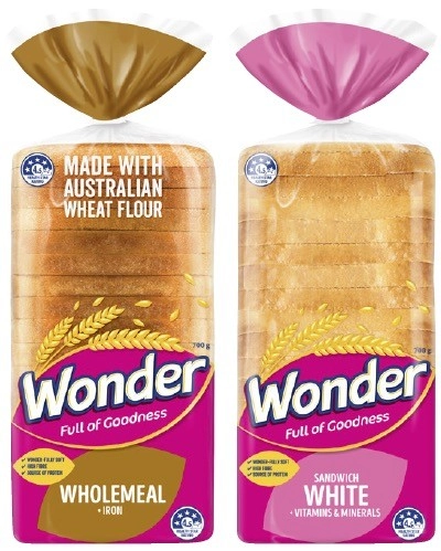 Wonder White or Wholemeal Bread 680-700g Selected Varieties