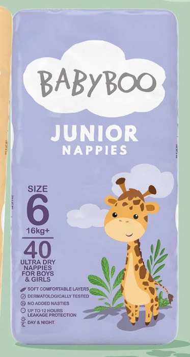 Baby Boo Junior Nappies Size 6 40 Pack