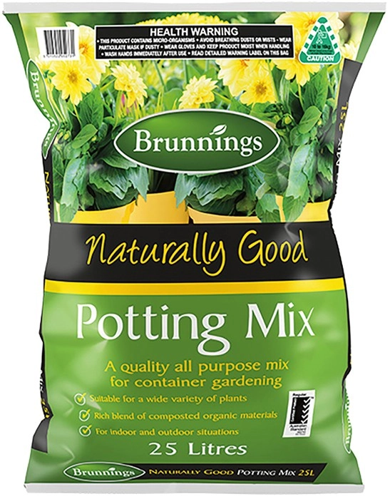 Brunnings Naturally Good Potting Mix or Pine Bark 25 Litre