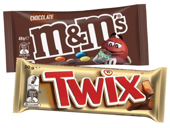 Mars Medium Bars 44-56g, M&M’s 35-49g, Twix Roll 22.5g or Skittles 30g Selected Varieties