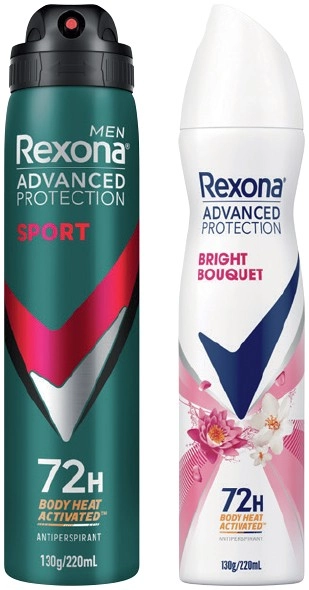 Rexona Advanced Protection Antiperspirant Spray 220mL Selected Varieties