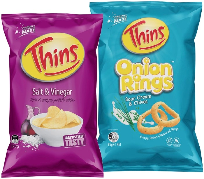 Thins Chips 150-175g or Onion Rings 85g Selected Varieties