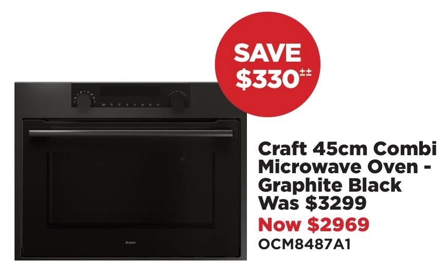 Asko Craft 45cm Combi Microwave Oven - Graphite Black