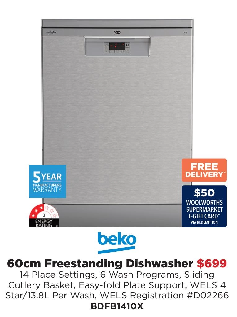 Beko 60cm Freestanding Dishwasher