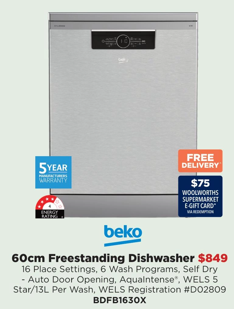 Beko 60cm Freestanding Dishwasher