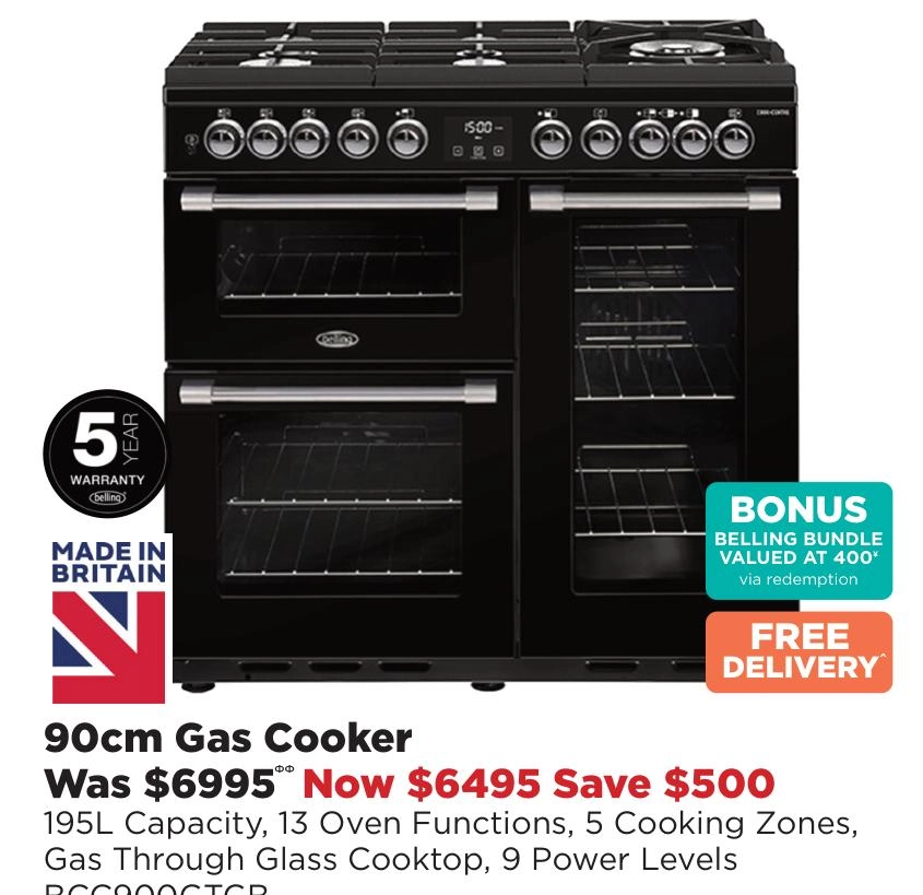 Belling 90cm Gas Cooker