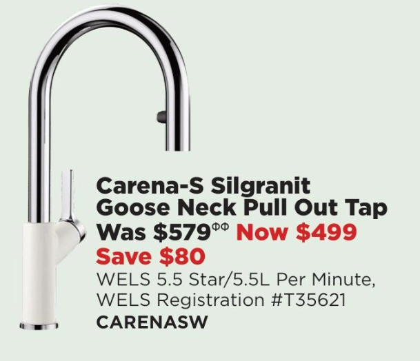 Blanco Carena-S Silgranit Goose Neck Pull Out Tap