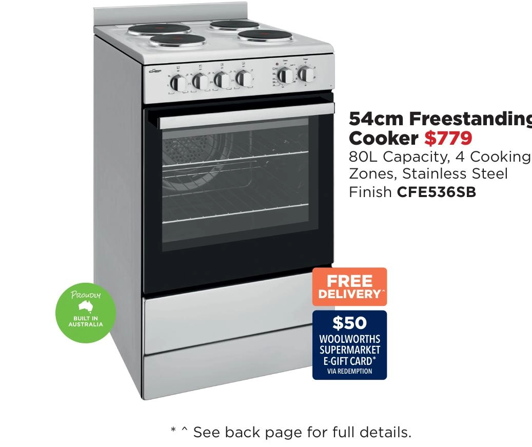 Chef 54cm Freestanding Cooker