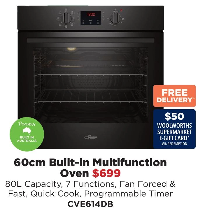 Chef 60cm Built-In Multifunction Oven