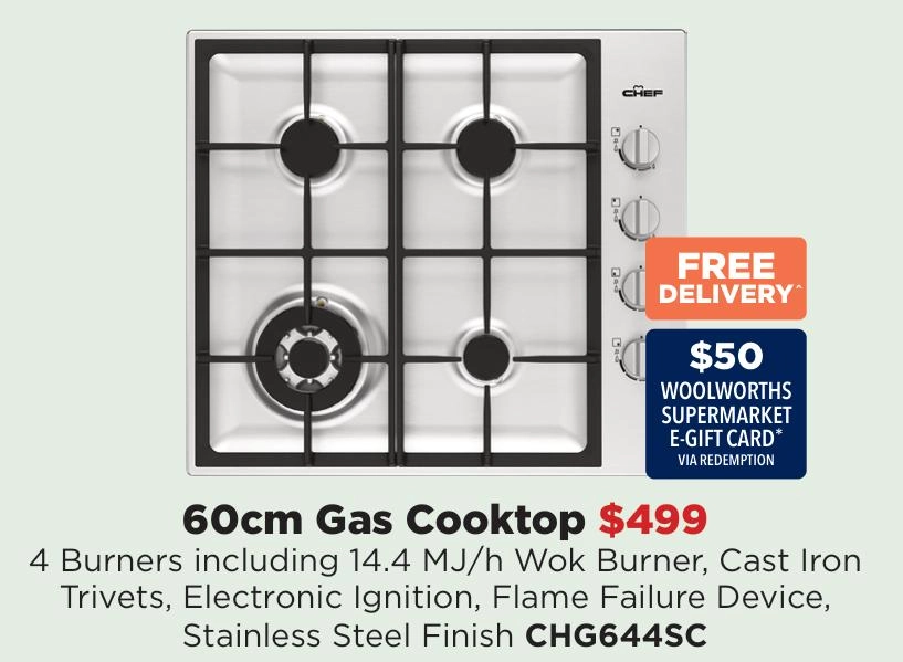 Chef 60cm Gas Cooktop