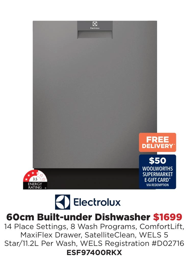 Electrolux 60cm Built-under Dishwasher